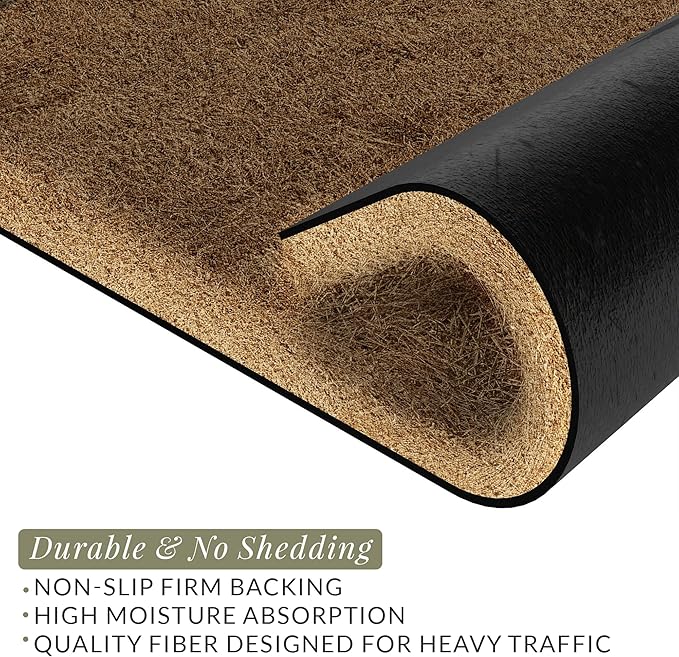Barnyard Designs Doormat Welcome Mat for Outdoors, Large Front Door Entrance Mat, 30x17, Brown (Oh Hello)