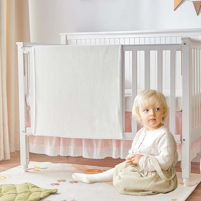 BEDELITE Baby Blankets for Boys and Girls 30" x 40", Soft Cozy Fuzzy Fleece Blanket for Kids Infant Newborn, Warm and Breathable Toddler Blanket for Crib Stroller Bed Travel, White
