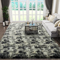 Ophanie Black Gold and Grey Area Rugs for Living Room 6x9, Fluffy Shag Large Fuzzy Plush Soft Carpets, Floor Shaggy Rugs for Bedroom, Carpet for Kids Boys Girls Dorm Nursery Home Decor Aesthetic
