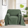 MYSKY HOME Chair Couch Cover Sectional Couch Covers for Pet Sofa Covers Non Slip Soft Couch Sofa Cover, Washable Furniture Protector Sofa Slipcover Sofa Throw Living Room, 71"x91", Moss Green