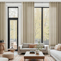 Taupe Burlywood Linen Curtains 132 Inch Length for Living Room Light Filtering Semi Sheer Curtain Back Tab Modern Farmhouse Decor Drapes Floor to Ceiling High Window for Bedroom 52x132, 2 Panels