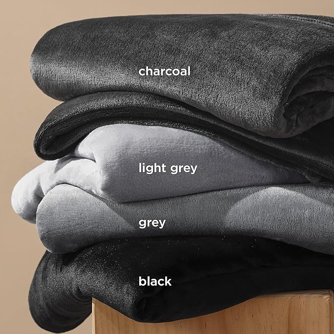 Bedsure GentleSoft Fleece Blanket California King Size Charcoal - Lightweight Plush Fuzzy Cozy Soft Bed Blankets, 102x96 inches