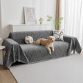 MYSKY HOME Couch Covers for Sofa, Dog Couch Cover Protector, Dark Grey Lines Sofa Covers for Sectional L Shape, Pets Couch Throw Cover Washable Durable Large Couch Cover for Dogs, Cats, 71" X118"