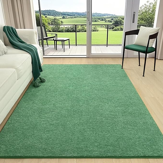 AROGAN Small Washable Area Rugs for Bedroom, 2×4 Runner Rug with Memory Foam for Hallway, Non Slip Fluffy Carpet Indoor Rug Runner for Kitchen, Bedside, Entryway Bathroom Home Decor, Matte Green