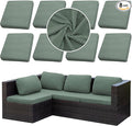 Outdoor Cushion Covers Set,8PCS Patio Furniture Couch Seat Slipcovers, Replacement for Sofa Sectional Chair(Cover，Only)