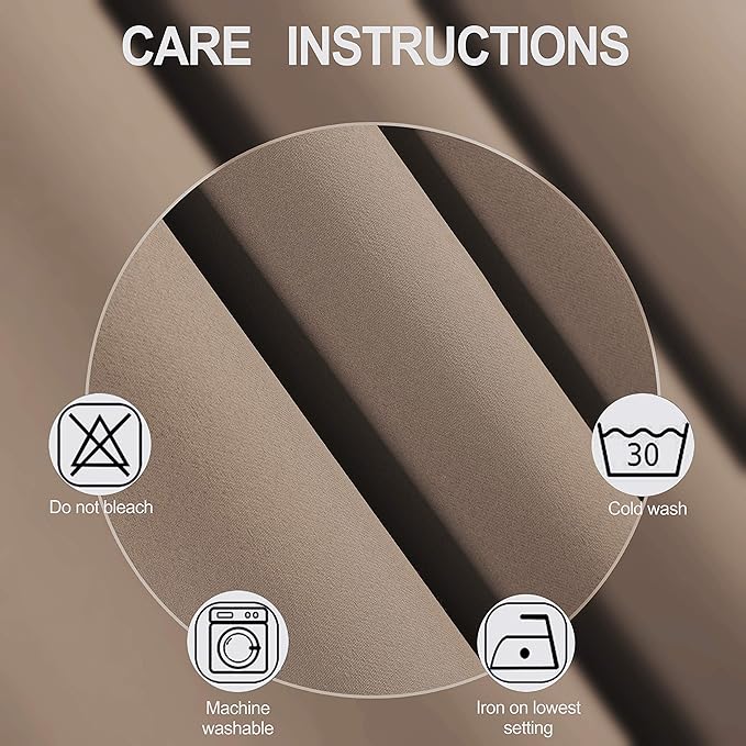 LEMOMO Cappuccino Thermal Blackout Curtains/52 x 72 Inch/Set of 2 Panels Room Darkening Curtains for Bedroom