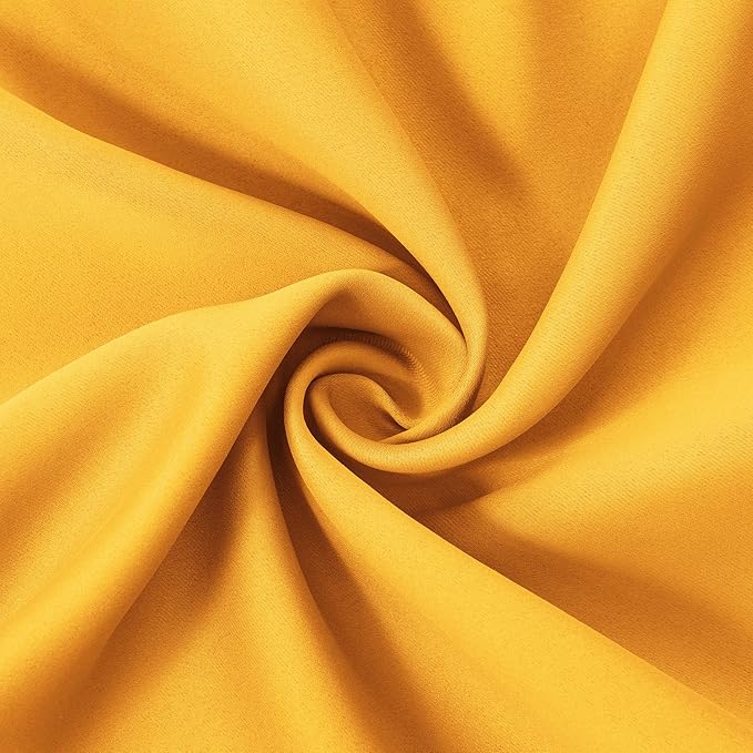 LEMOMO Yellow Blackout Curtains 34 x 63 Inch Length/Set of 2 Curtain Panels/Thermal Insulated Room Darkening Blackout Curtains for Bedroom
