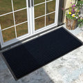 Yimobra Front Door Mat Outdoor Indoor Entrance, 100% Waterproof All-Season All Weather Doormat, Welcome Matt Outside Entry, Non Slip, Low Profile, Heavy Duty Patio Porch Floor Mats,47 x 24,Navy Blue