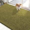OLANLY Dog Door Mat for Muddy Paws 48x30, Absorbs Moisture and Dirt, Absorbent Non-Slip Washable Doormat, Quick Dry Chenille Mud Mat, Entry Indoor Entryway Carpet for Inside Floor, Willow Green