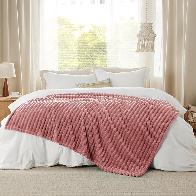 Bedsure GentleSoft Brick Dust Fleece Throw Blanket for Couch - Cozy Soft Blankets for Women, Cute Small Throws for Girls, 50x60 Inches