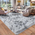 9x12 Area Rug for Living Room, Ultra Soft Large Shag Rug for Bedroom, Upgrade Non-Slip Plush Fluffy Carpet for Kids Boys Girls Room Home Decor Aesthetic, Light Grey