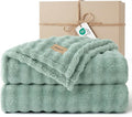 Bedsure 3D Fleece Bubble Blanket - GentleSoft Green Queen Blanket for Bed Sofa Room Decor - Luxury Soft Cozy Gifts for Kids, Lightweight, All Seasons, Sage Green, 90"×90"