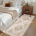 Madane Washable Runner Rug - 2x6 Rug Runners for Hallways 6 Feet Non Slip Vintage Kitchen Runner Rug Ultra-Thin Bathroom Runner Rugs Carpet Laundry Room Bedroom (2x6ft, Pink)