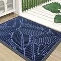 Colorxy Waterproof Doormat, Sturdy Natural Rubber Front Indoor Mat, Non Slip Low Profile Indoor Outdoor Door Mats, Stain and Fade Resistant Floor Mat, Easy Clean Patio Entrance Mat, 48''x32'', Navy