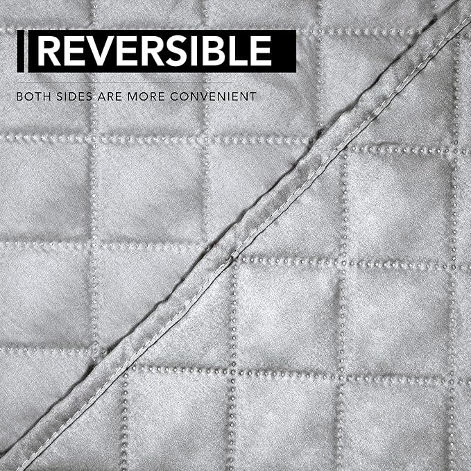 Easy-Going Oversized Recliner Chair Cover Reversible Sofa Cover Water Resistant Couch Cover Furniture Protector with Elastic Straps for Pets Dog Cat (Oversized Recliner, Light Gray/Light Gray)