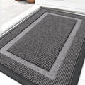 OLANLY Front Door Mat Indoor Outdoor Entrance, Waterproof All-Season, All-Weather Doormat, Sturdy Natural Rubber, Fade Resistant, Low Profile, Easy Clean Patio Porch Entryway Mat, 35x23, Dark Grey