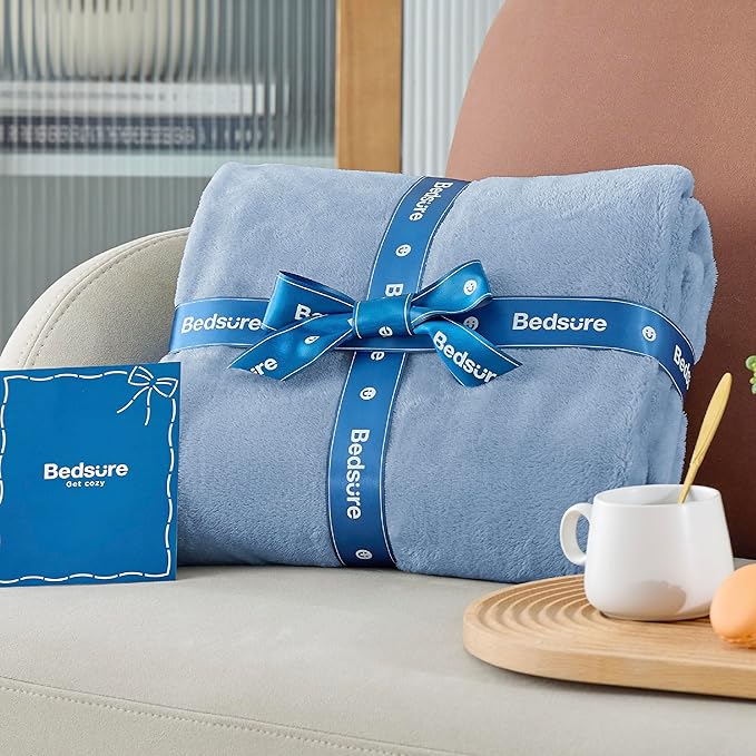 Bedsure GentleSoft Fleece King Size Blankets for Bed Light Blue - Soft Lightweight Plush Cozy Fuzzy Luxury Microfiber, 108x90 inches