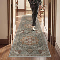 Kitchen Runner Rug Non Slip Washable 2.5x8, Soft Low Pile Entryway Rug Runners for Hallways,Carpet Runner for Living Room,Kitchen, Laundry, Bathroom(Grey/Brown/Tan,2.5'x8')
