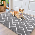 OLANLY Front Door Mat, Non-Slip Rubber Backing, Dirt Resistant and Absorbent, Washable, Easy to Clean Low-Profile Indoor Doormat for Back Door, Entryway, Inside Entrance, 40x32, Grey