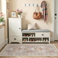 2x5 Rug Runner Washable for Entryway, Soft Bathroom Rugs with Non-Slip Backing,Vintage Low Pile Stair Runner, Small Kitchen Carpet for Hallways, Laundry Room(Orange,2'x5')