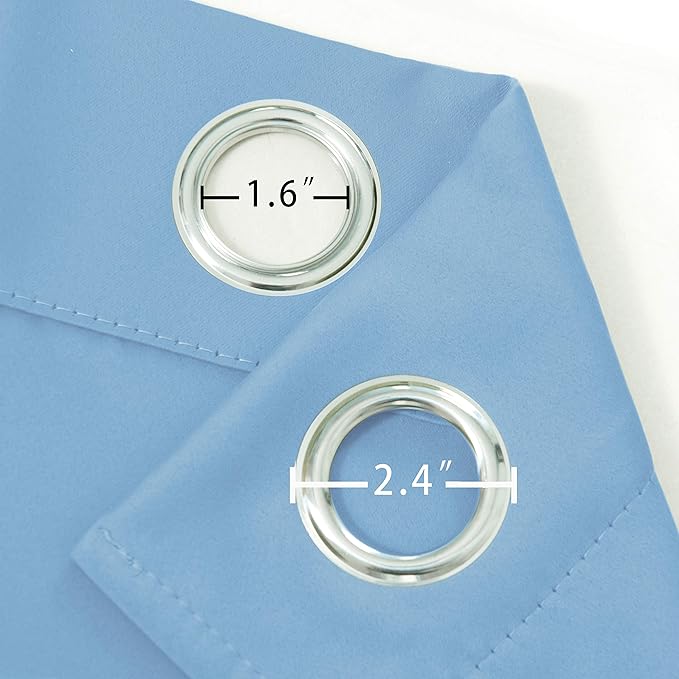 LEMOMO Sky Blue Thermal Blackout Curtains/52 x 72 Inch/Set of 2 Panels Room Darkening Curtains