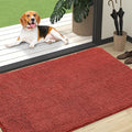 OLANLY Dog Door Mat for Muddy Paws 47x32, Absorbs Moisture and Dirt, Absorbent Non-Slip Washable Doormat, Quick Dry Chenille Mud Mat for Dogs, Entry Indoor Entryway Carpet for Inside Floor, Maple Red