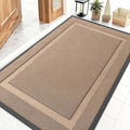 OLANLY Front Door Mat Indoor Outdoor Entrance, Waterproof All-Season, All-Weather Doormat, Sturdy Natural Rubber, Low Profile, Easy Clean Patio Porch Entryway Mat, 47x32, Mocha