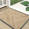 Colorxy Waterproof Doormat, Sturdy Natural Rubber Front Indoor Mat, Non Slip Low Profile Indoor Outdoor Door Mats, Stain and Fade Resistant Floor Mat, Easy Clean Patio Entrance Mat, 71''x23'', Beige