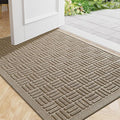 Mibao Front Door Mat Indoor Outdoor Entrance, Dirt Trapping Waterproof All-Season, All-Weather Doormat, Non-Slip Durable Natural Rubber Low Profile Easy Clean Patio Entrance Mat, 61.5" x 36", Beige