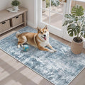 Soalmost 2x4 Washable Rugs for Kitchen, Floor, Entryway, Powder Room Small Area Rug Non-Slip Vintage Low Pile Throw Door Mat Blue/Grey