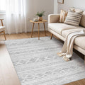 Nakagishi 4x6 Area Rugs Living Room: Washable Boho Large Neutral Soft Farmhouse Rug Stain Resistant Modern Indoor Floor Non-Slip Carpet for Bedroom Nursery Kids Office Dining Room Dorm - Dark Grey