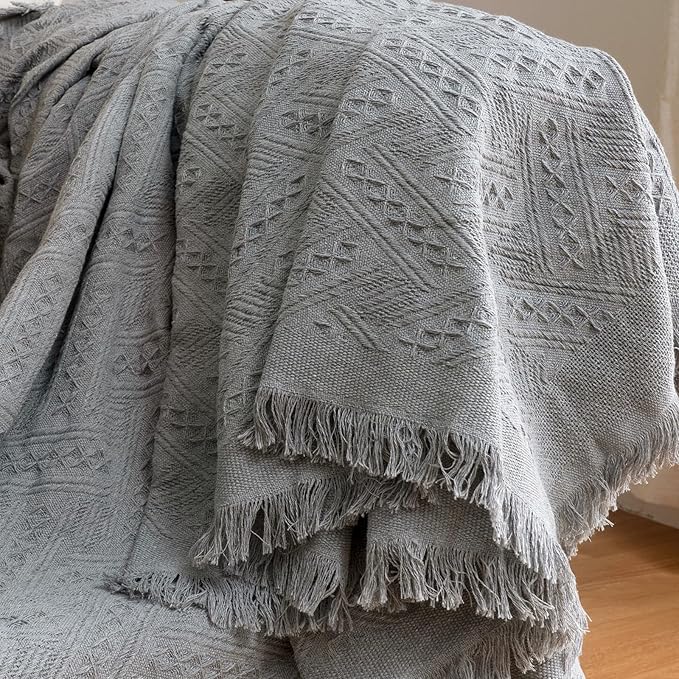 HOMERILLA Sectional Couch Covers for Sectional Sofa L Shaped Sofa Cover Blanket 2 Pieces L Shape Furniture Protector for Pets Dogs (Light Grey, XXX-Large)