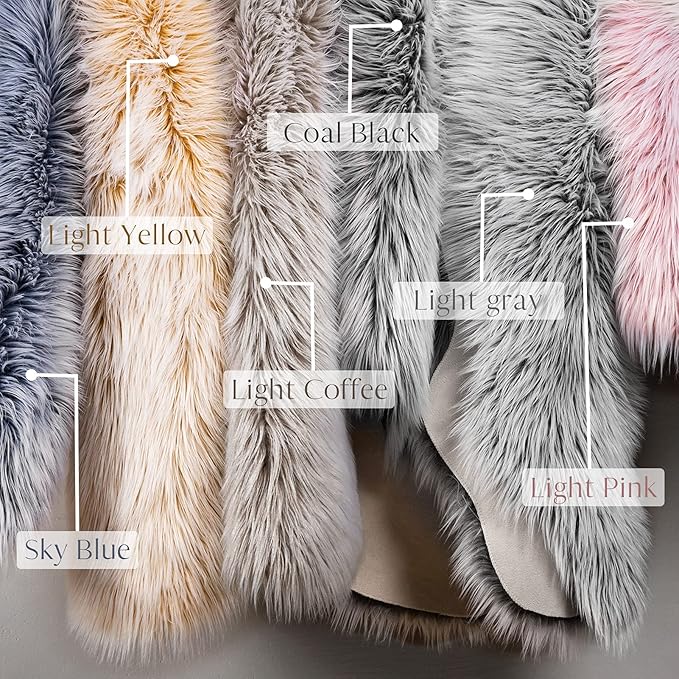 Ashler faux fur rug, Fluffy Shaggy Area Rug Ultra Soft 2 x 6 Feet Sheepskin Fur Rug, Frosted Bottom Pink Fuzzy Rug Machine Washable Shag Rug, Nursery Decor Throw Rugs for Bedroom, Living Room