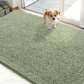 OLANLY Dog Door Mat for Muddy Paws 48x30, Absorbs Moisture and Dirt, Absorbent Non-Slip Washable Doormat, Quick Dry Chenille Mud Mat for Dogs, Entry Indoor Entryway Carpet for Inside Floor, Sage Green