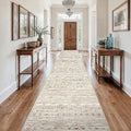 3x18 Washable Kitchen Runner Rug: Modern Moroccan Runners for Hallway Soft Non Slip Rugs with Rubber Backing Low Pile Thin Waterproof Floor Carpet for Entryway Bedroom Bathroom Indoor 3x18 Beige