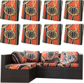 8Pcs Outdoor Cushion Covers, Patio Cushion Covers,Stretch Elastic Slipcovers, Replacement Washable & Reusable Furniture Protector for Patio Couch (Royal Flower-Pattern,Cover Only)