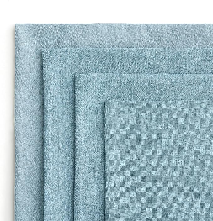 MIULEE Pack of 4 Decorative Outdoor Throw Pillow Covers Linen Waterproof Pillow Covers Farmhouse Cushion Cases for Patio Garden Tent Balcony Couch Sofa 18x18 inch Blue Gray