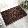 Coffee Brown Leaves Outdoor Indoor Entrance Doormats, Absorbent Durable Heavy Duty Welcome Front Door Mat,Thick Natural Rubber Back,Easy Clean Entryway Mat 23x35 Inch, Low Profile