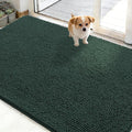 OLANLY Dog Door Mat for Muddy Paws 48x30, Absorbs Moisture and Dirt, Absorbent Non-Slip Washable Doormat, Quick Dry Chenille Mud Mat, Entry Indoor Entryway Carpet for Inside Floor, Blackish Green