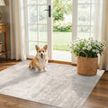 Washable 3x4 Kitchen Area Rugs: Abstract Stain-Resistant Sink Rug Non-Slip Durable Doormat Ultra Soft Bedroom Nursery Besides Carpets Indoor Water Resistant Bathroom Floor Mat(3x4,Beige/Cream)