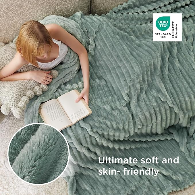 Bedsure GentleSoft Sage Green California King Size Blanket for Bed - Cozy Soft Blankets for Women, Cute Large Throws for Girls, 102x96 Inches