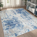 5x7 Area Rugs for Living Room Rug Washable: Abstract Rug for Dining Room Bedroom Carpet Non Slip 5 by 7 Indoor Modern Nursery Home Office Blue Grey White