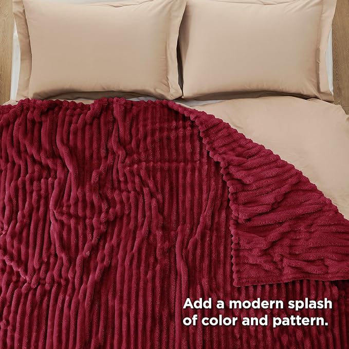 Bedsure GentleSoft Red Blanket for Couch - Cozy Soft Blankets for Women, Cute Small Throws for Girls, 90x90 Inches