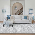 Soalmost 4x12 Wide Hallway Runners: Washable 12ft Runner Rug for Entryway Living Room Soft Vintage Non Slip Carpet Runner for Kitchen Dining Room Nursery Bedroom (Grey, 4x12ft)