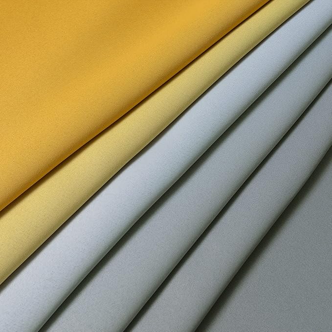Yakamok Ombre Yellow and Grey Curtains for Bedroom, Gradient Room Darkening Curtains, Grommet Thermal Insulated Light Blocking Window Drapes/Curtain for Living Room,52 x 72 Inch,2 Panels