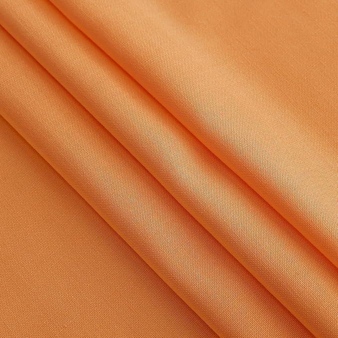 Nanspring Orange Linen Curtains for Bedroom Back Tab Light Filtering Privacy Sheer Curtains Modern Farmhouse Decor Linen Blend Textured Gauze Curtain for Living Room 2 Panels Set 52x72