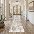 UERMEI 2X10 Washable Runner Rug for Hallway: Soft Neutral Modern Abstract Area Rug - Non-Slip Low Pile Long Throw Indoor Carpet for Kitchen Entryway Kitchen Bedroom Laundry Bathroom - Brown/Grey/Red