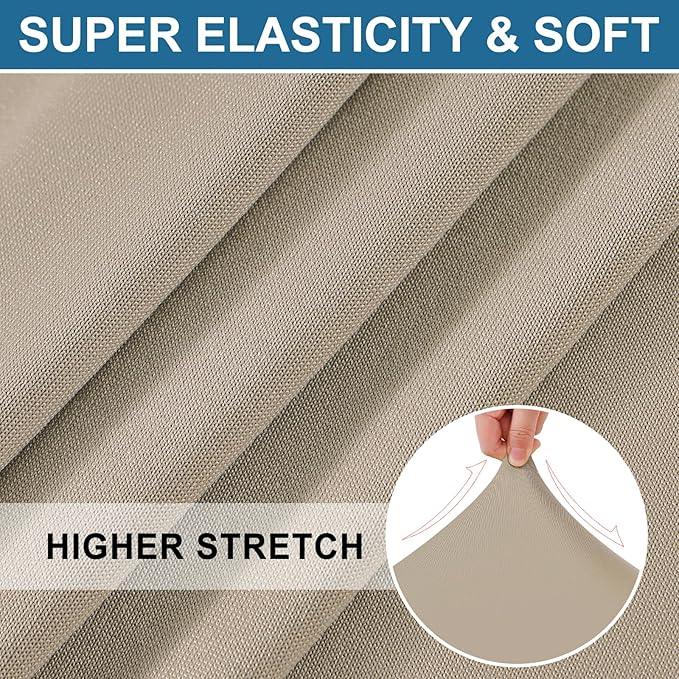 Smiry Printed Couch Cushion Covers, Stretch Soft Couch Covers for Sofa, Washable Non-Slip Sofa Slipcover Furniture Protector for Indoor and Outdoor (2 Pack, Taupe)