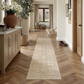 2x8 Washable Runner Rug for Hallway Kitchen Vintage Beige Non Slip Low Pile Carpet Traditional Retro Soft Throw Rug for Bathroom Bedroom Entryway Indoor Entrance