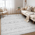 Nakagishi 5x7 Area Rugs Living Room: Washable Boho Large Neutral Soft Farmhouse Rug Stain Resistant Modern Indoor Floor Non-Slip Carpet for Bedroom Nursery Kids Office Dining Room Dorm - Dark Grey